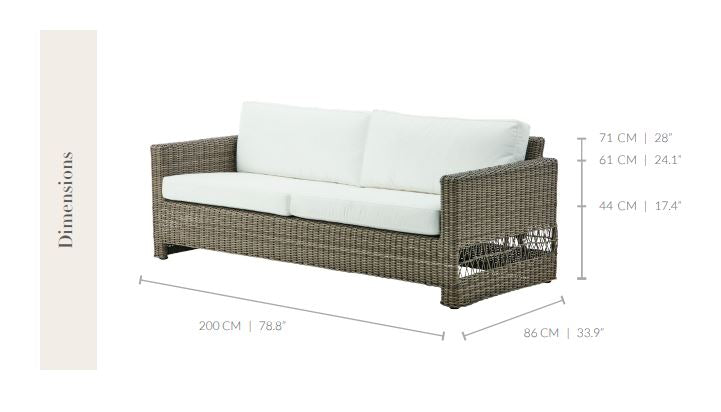 Carrie Exterior Lounge Sofa, Antique Gray