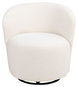 Storm Lounge chair with swivel function, Off-white teddy look