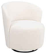 Storm Lounge chair with swivel function, Off-white teddy look