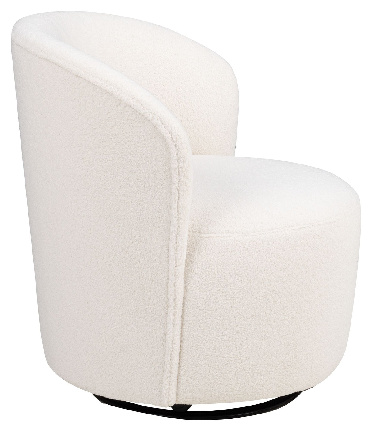 Storm Lounge chair with swivel function, Off-white teddy look