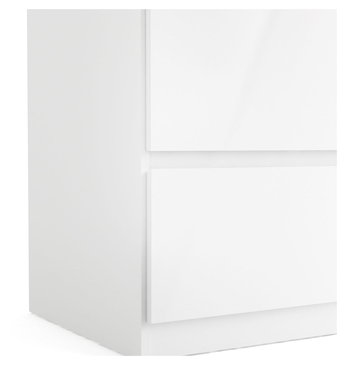 Naia Wardrobe - White high gloss w/2 doors + 1 drawer