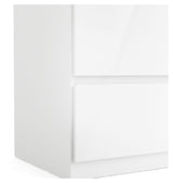 Naia Wardrobe - White high gloss w/2 doors + 1 drawer