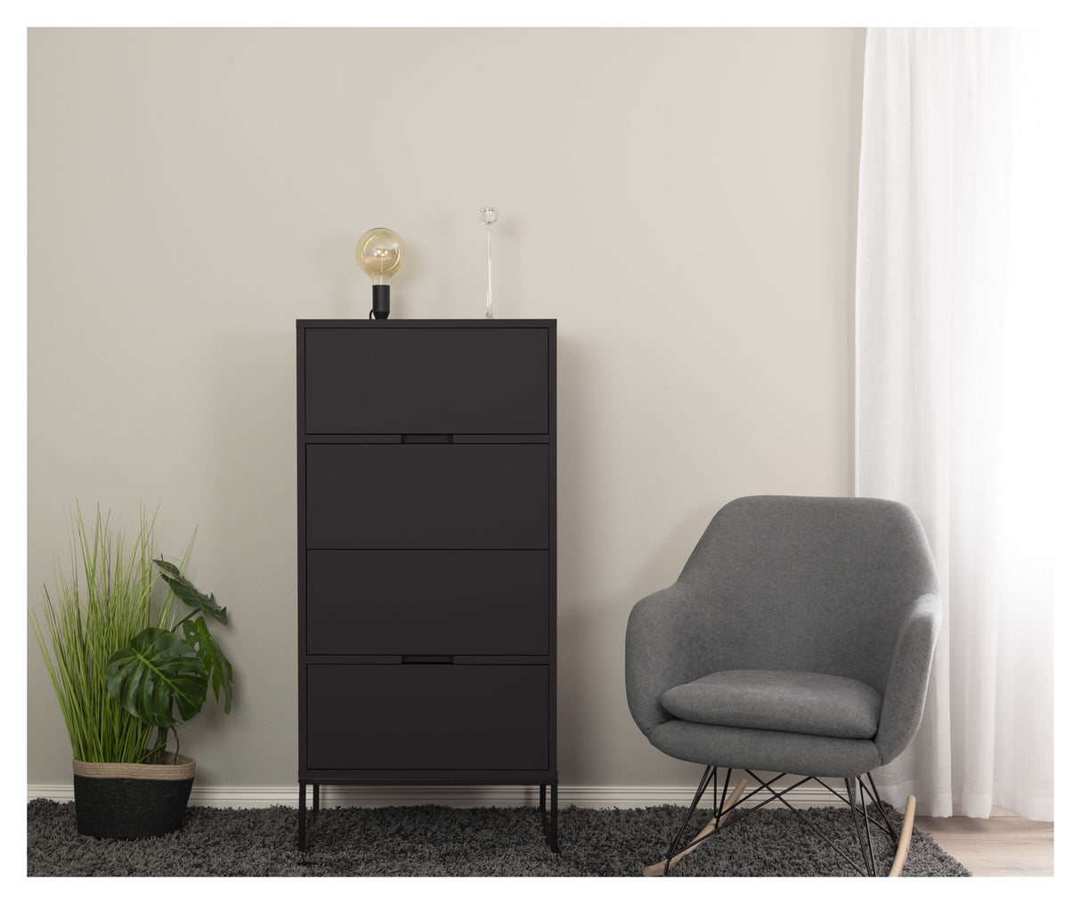 Lipp Chest w. 4 drawers, Shadow Black