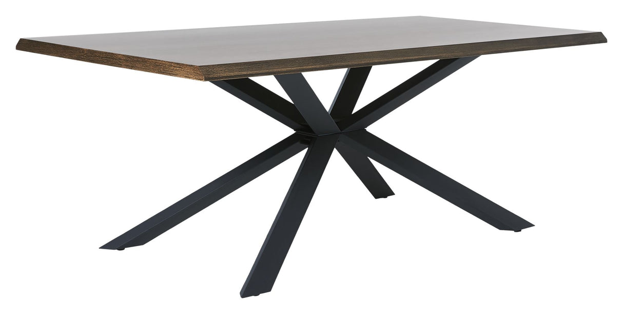 Helsinki Dining Table - Smoked Oak/Black Metal, 100x200