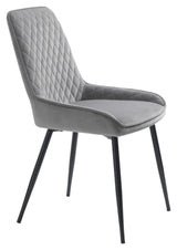 Milton Dining Chair, Gray Velvet