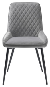 Milton Dining Chair, Gray Velvet