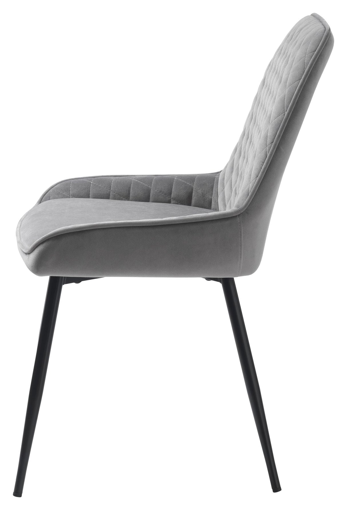 Milton Dining Chair, Gray Velvet