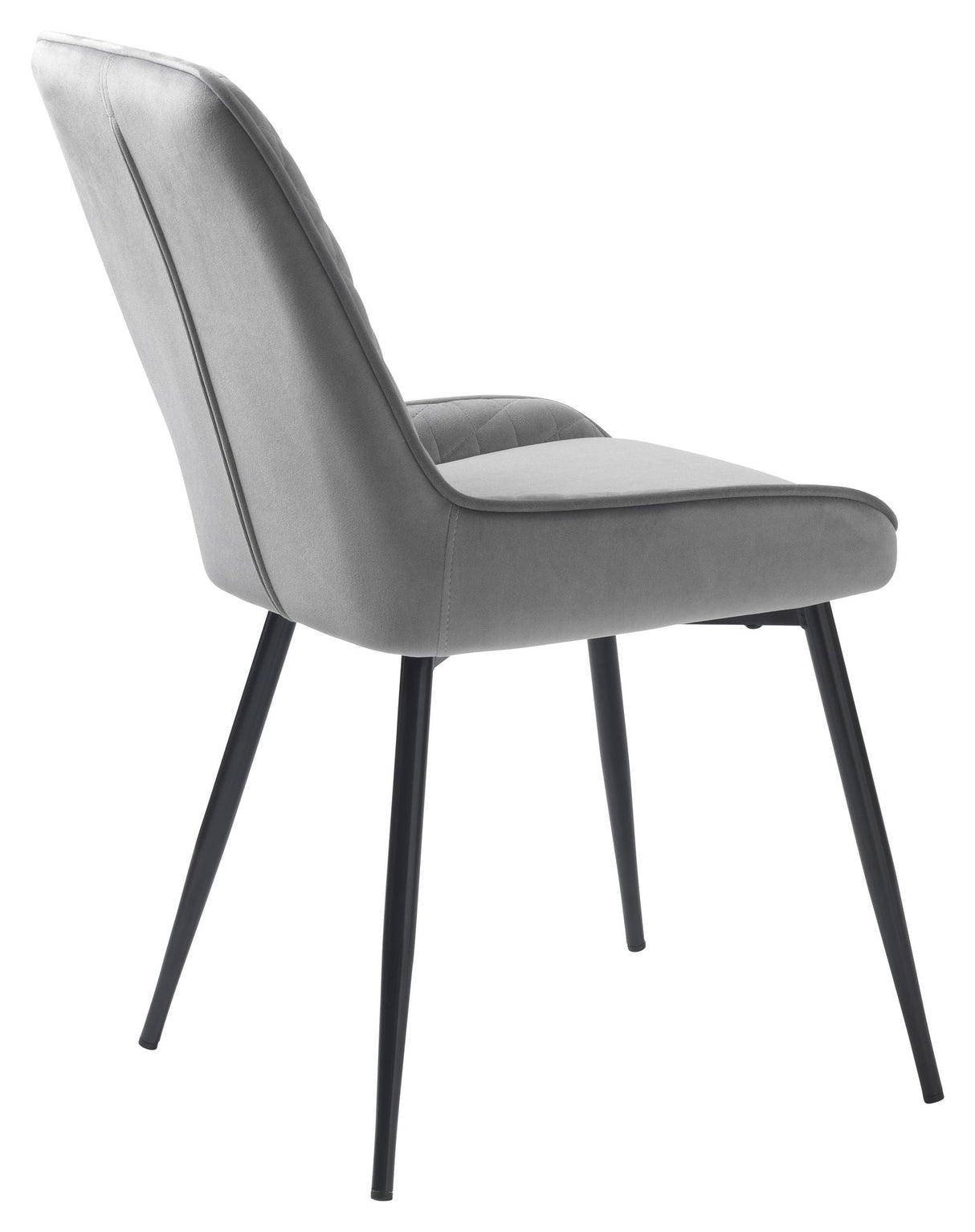 Milton Dining Chair, Gray Velvet