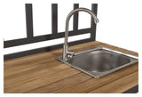 Mexico Outdoor kitchen w. sink, Black alu/Teak