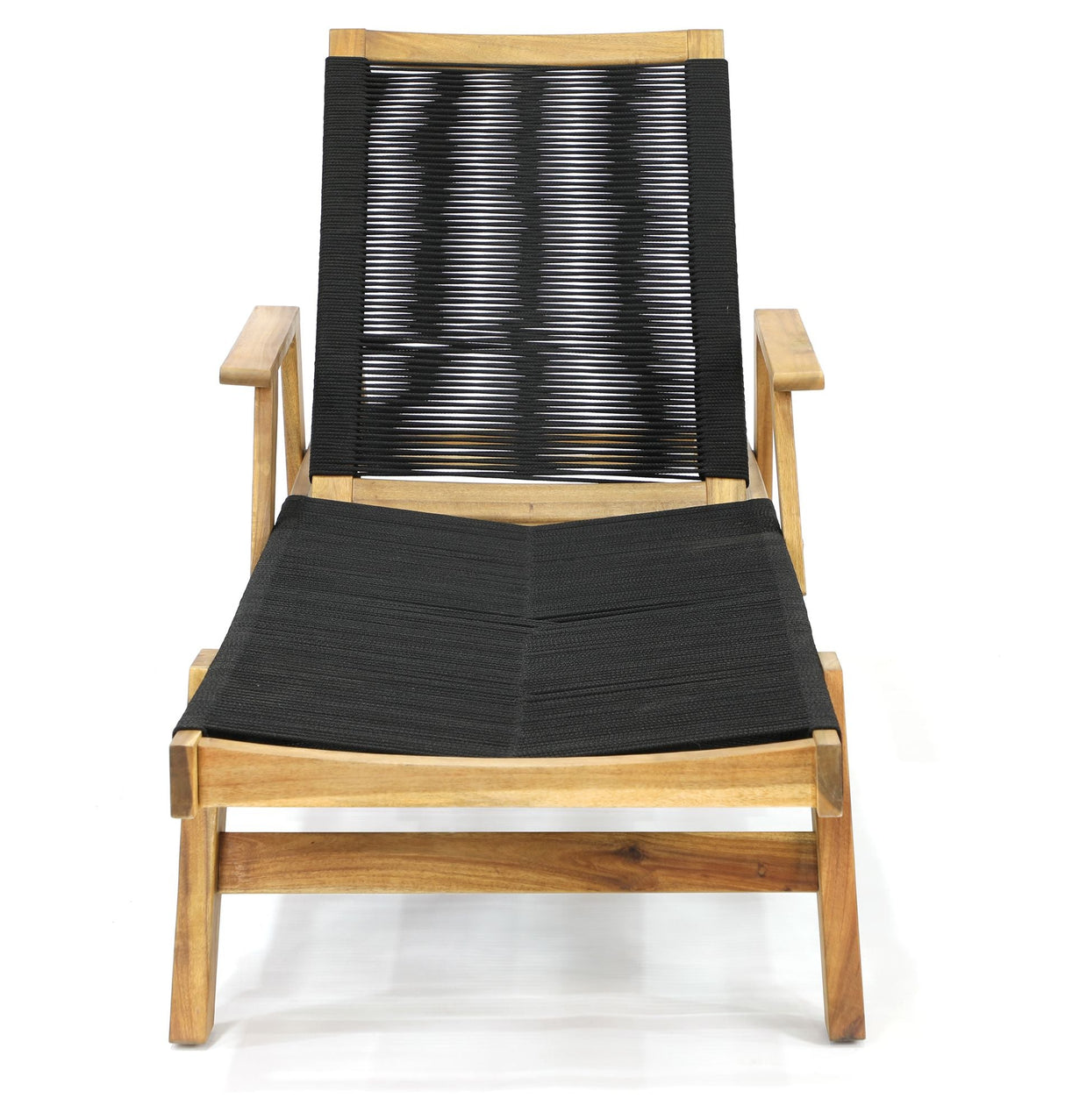 Little John Deckchair, Black Rope/Acacie