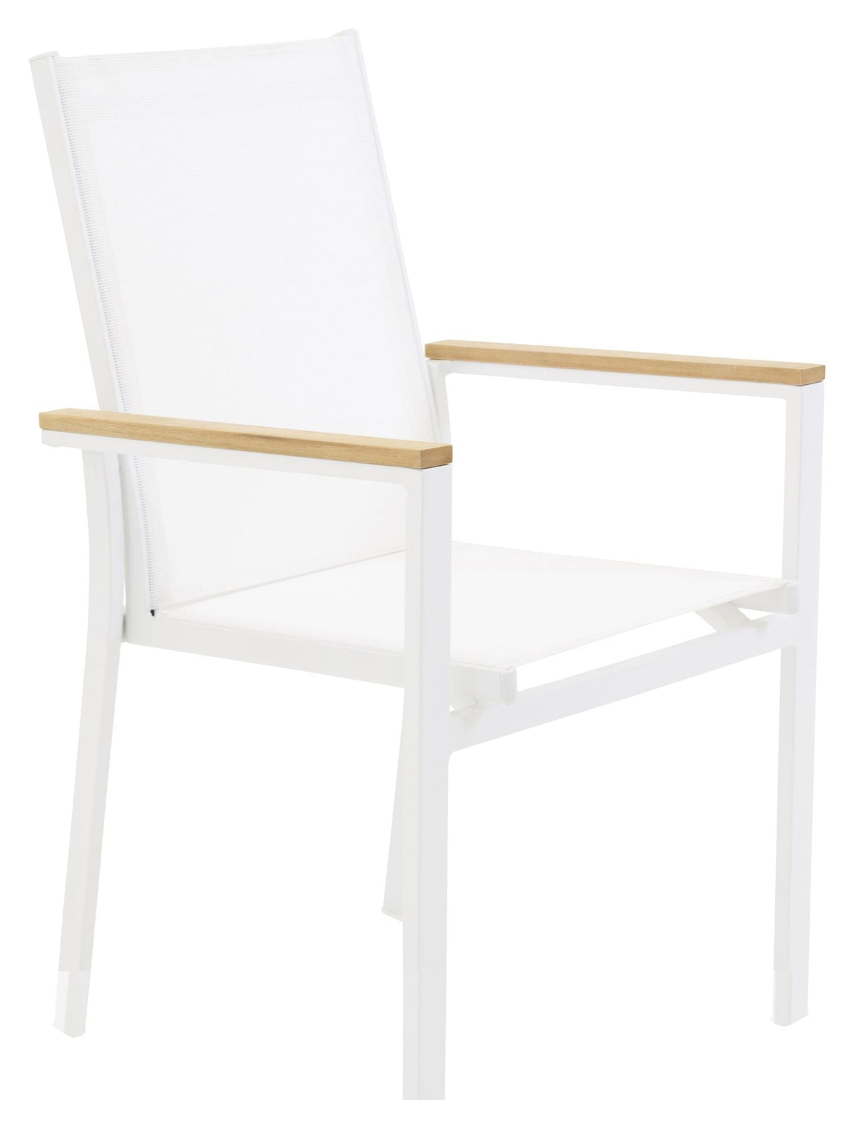 Texas Garden Chair, Stackable, White/teak, box