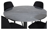 Estelle Marble Dining table with 4 Polar Diamond Chairs