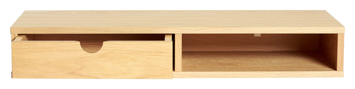 Farsta Wall-hung shelf with drawer, oak veneer, W:78cm