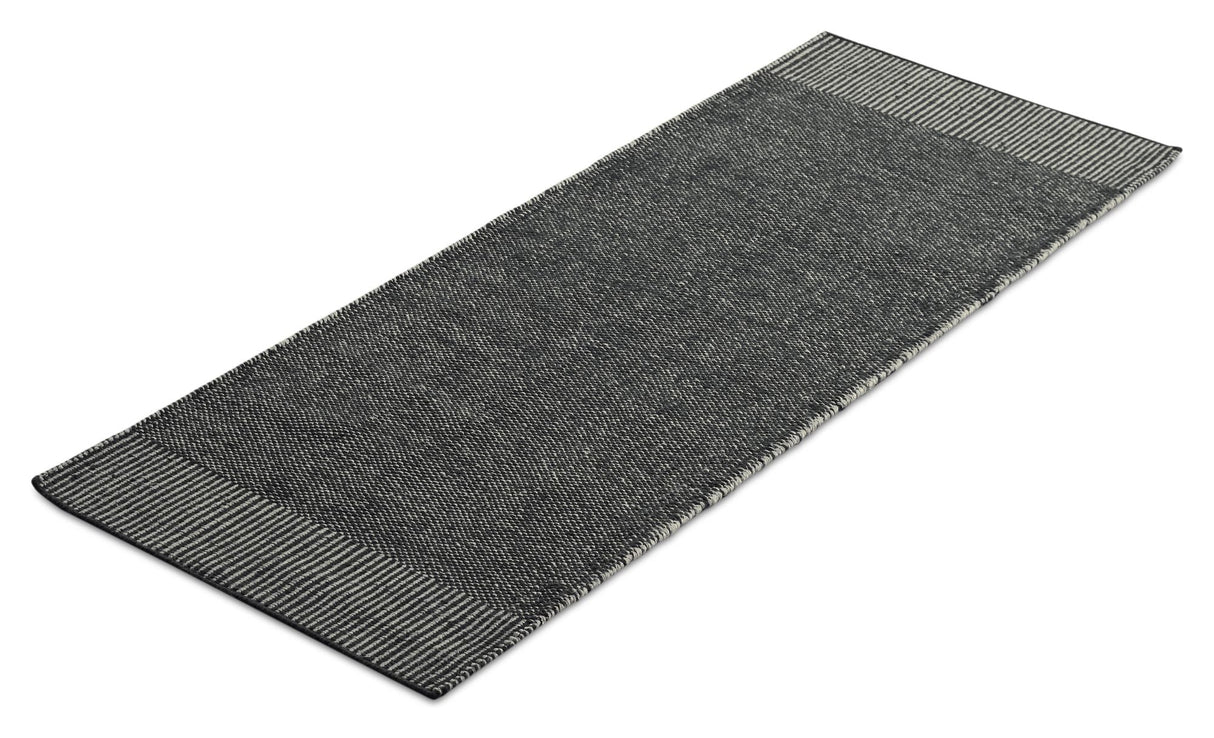 Rombo Runner, Wool, Gray/White, 75x200