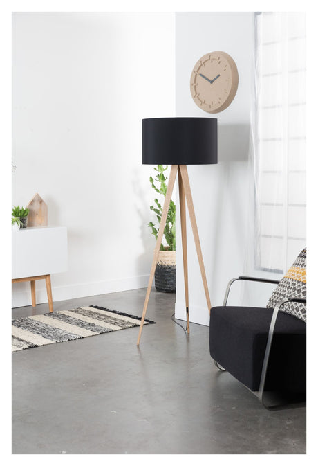 Zuiver Tripod Wood Floor Lamp - Black