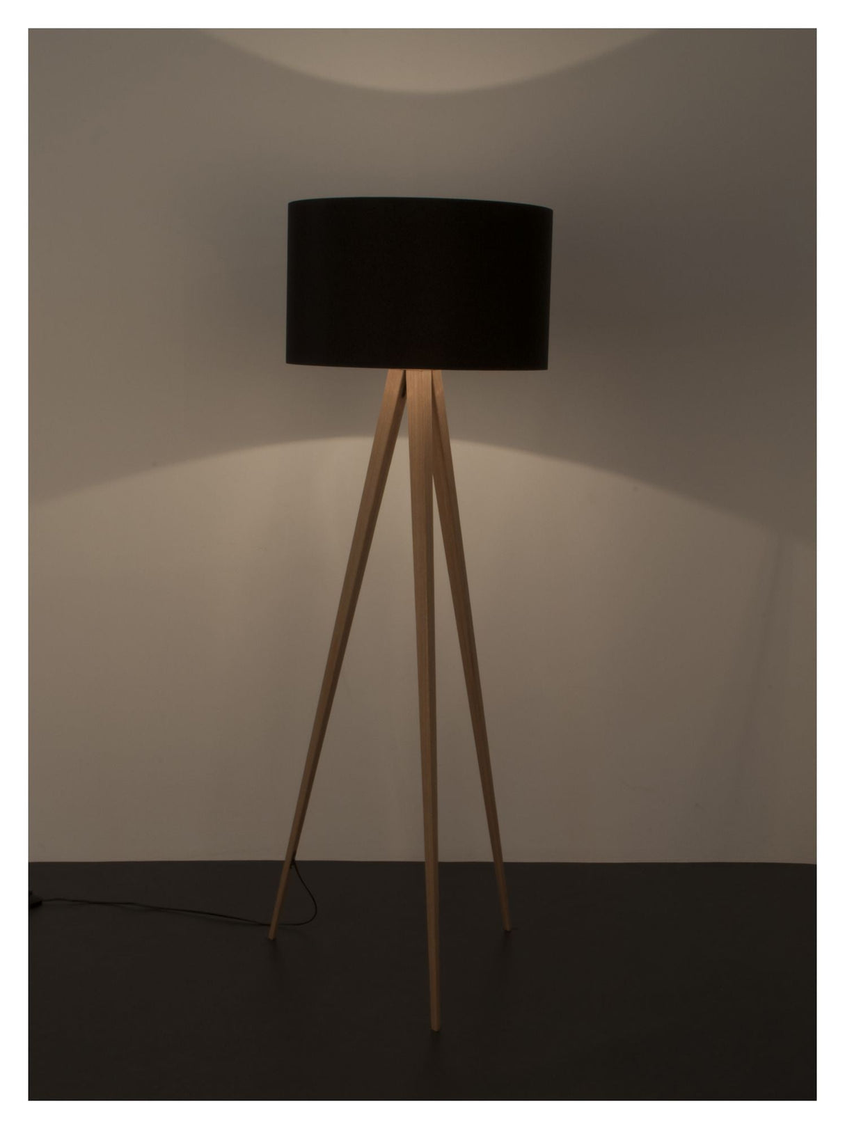 Zuiver Tripod Wood Floor Lamp - Black