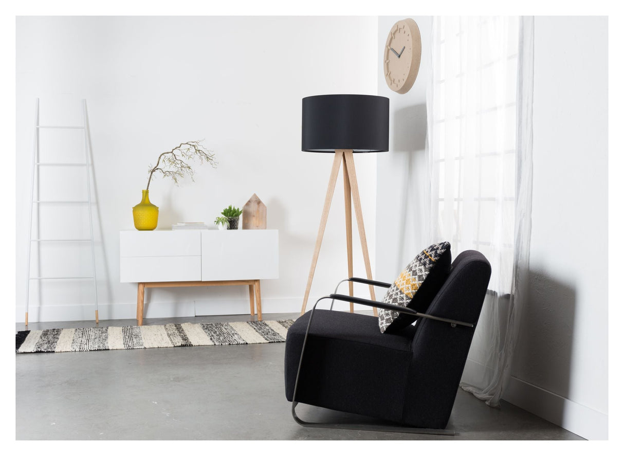 Zuiver Tripod Wood Floor Lamp - Black