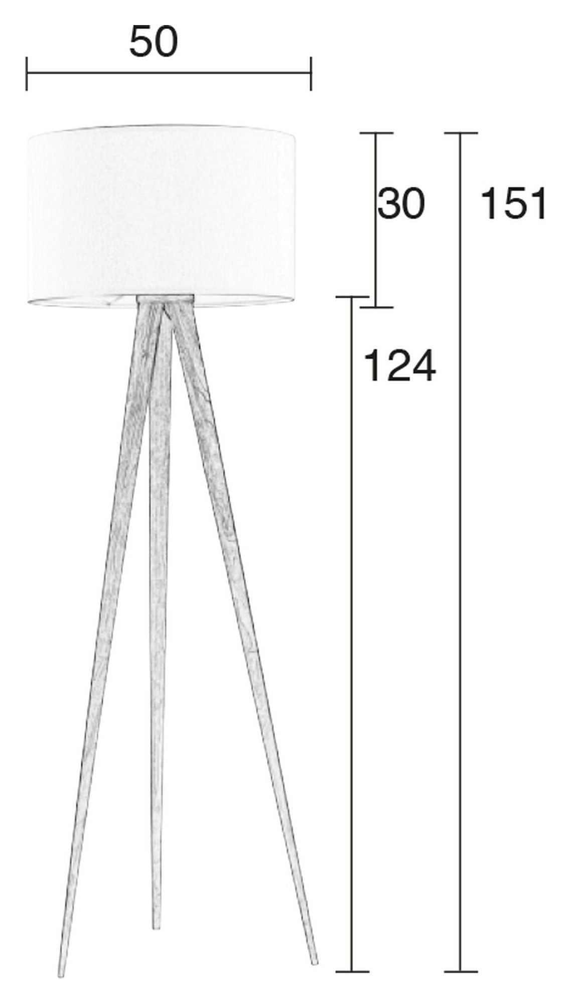 Zuiver Tripod Wood Floor Lamp - Black