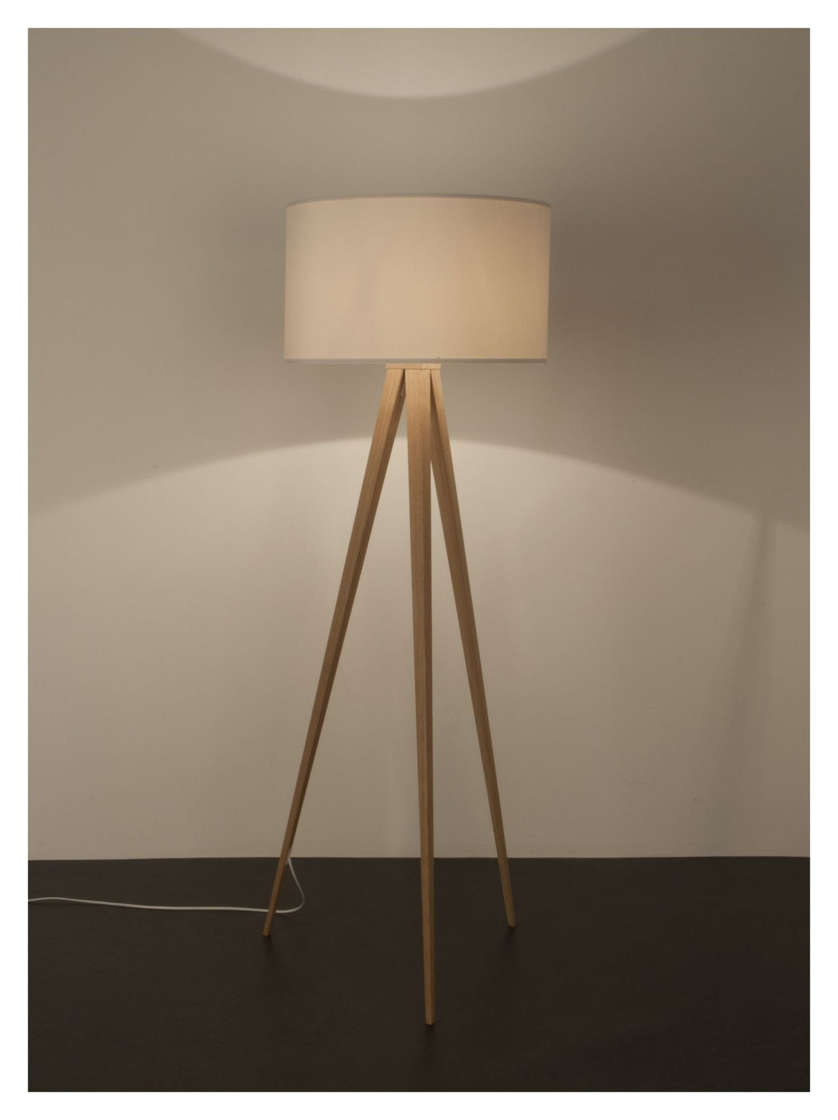 Zuiver Tripod Wood Floor Lamp - White