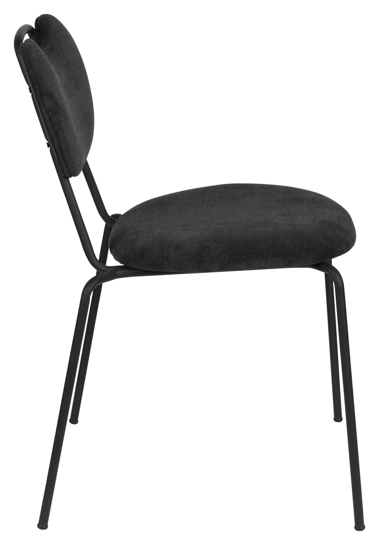 homii Aspen Dining Chair, Black Fabric