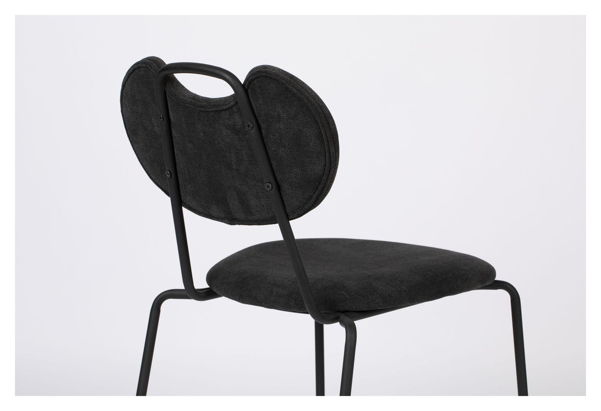 homii Aspen Dining Chair, Black Fabric