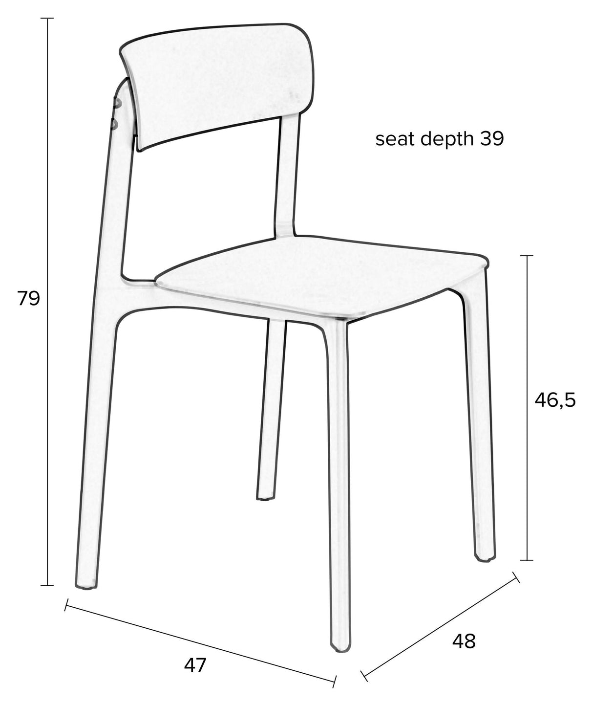 homii Clive Dining Chair, Light Brown