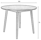 homii Fabio Dining Table, Oak veneer, Ø100