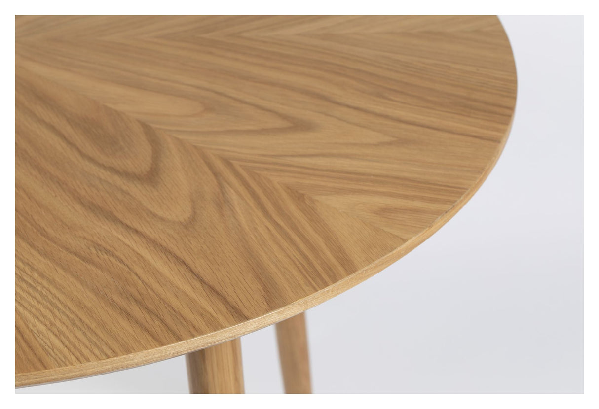 homii Fabio Dining Table, Oak veneer, Ø100