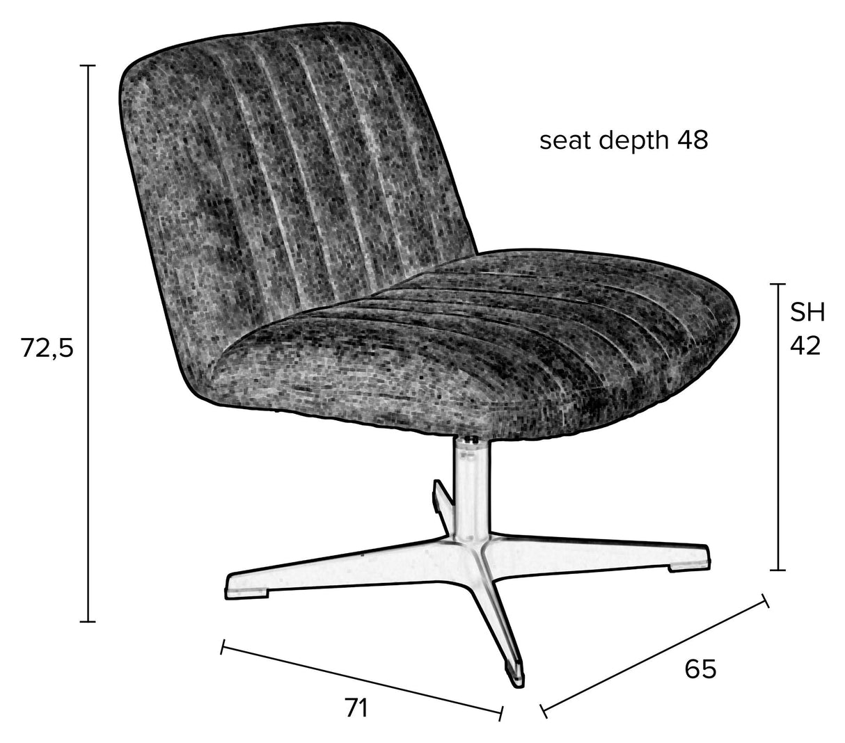 homii Belmond Lounge Chair, Okker