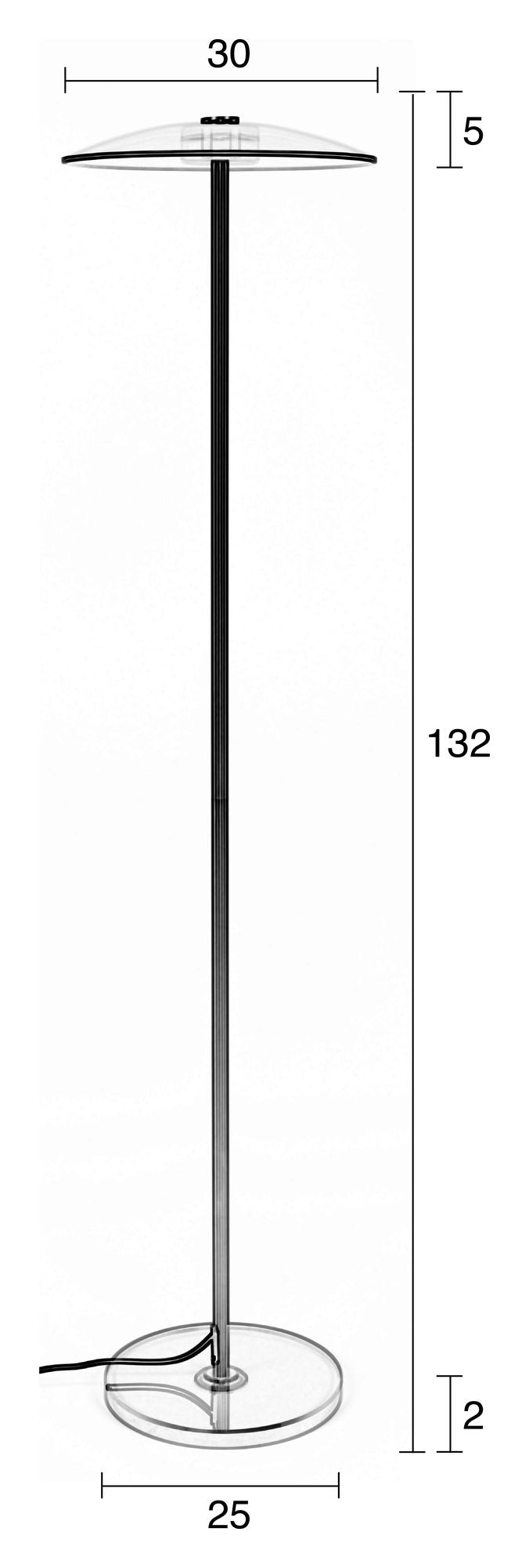 Zuiver Float Floor Lamp - Smoke Glass