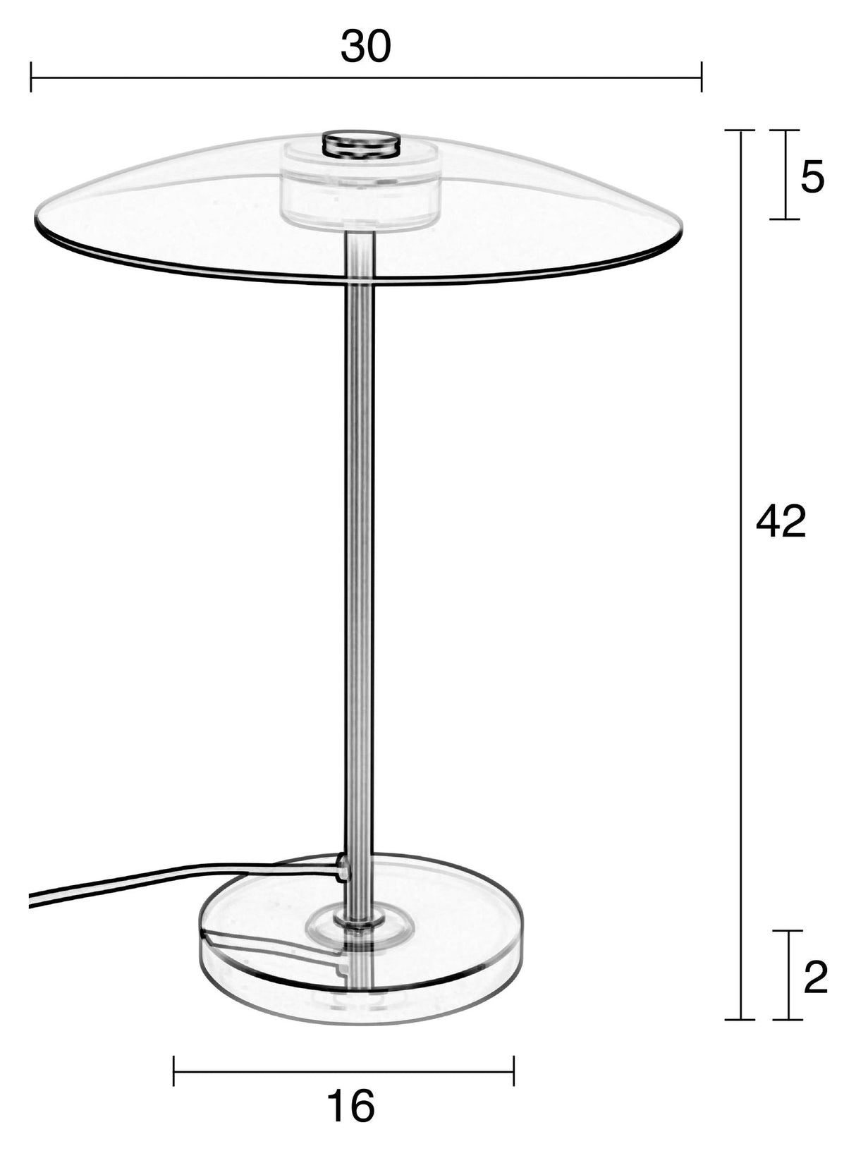 Zuiver Float Table Lamp - Smoke Glass