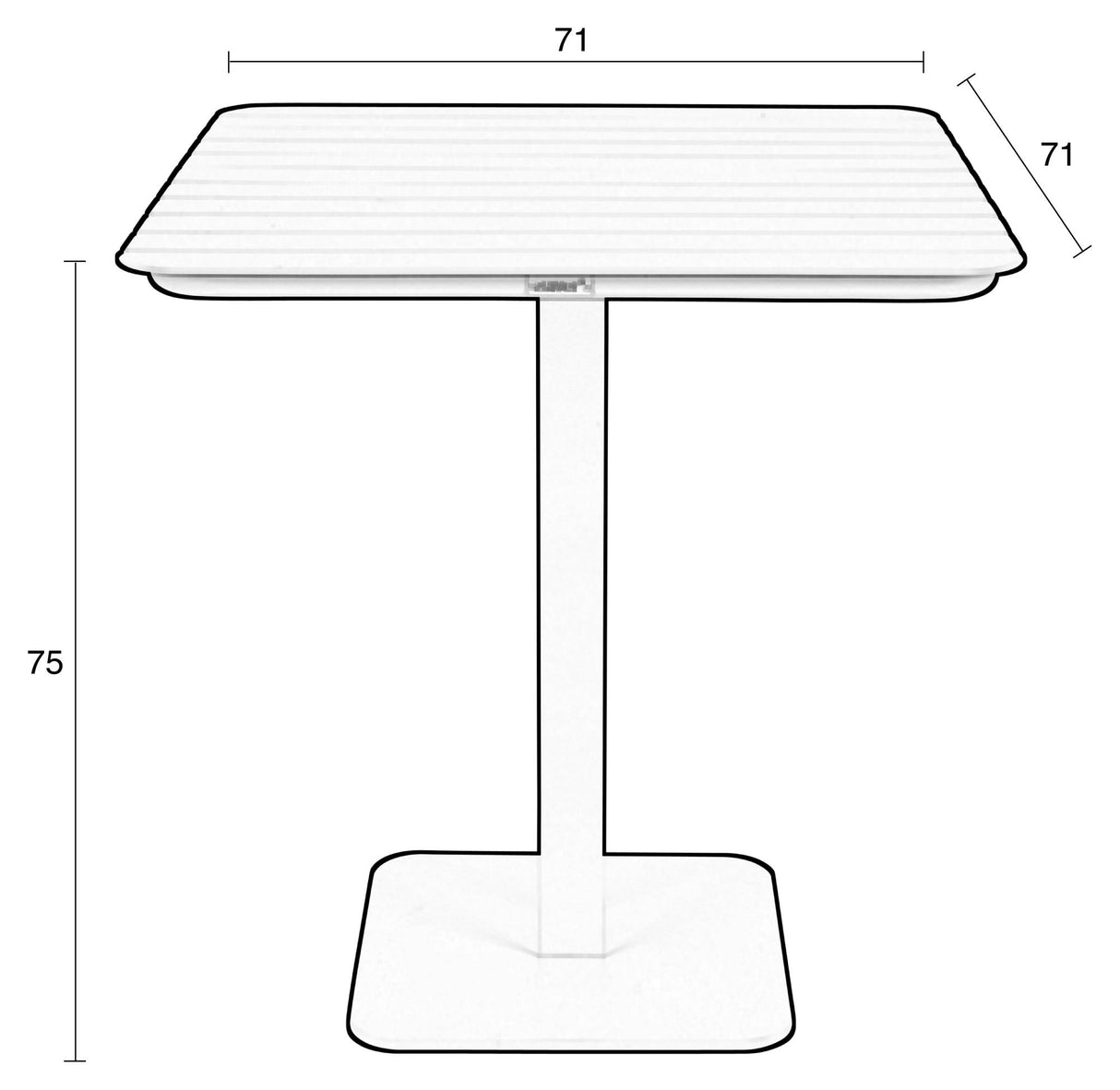 Zuiver Vondel Garden Bistro Table - Black, 71x71