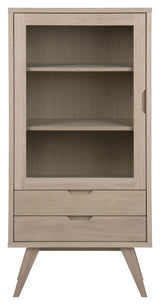 A-Line Vitrine cabinet, Solid and oak veneer, White pigmented oil