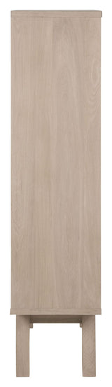 A-Line Vitrine cabinet, Solid and oak veneer, White pigmented oil