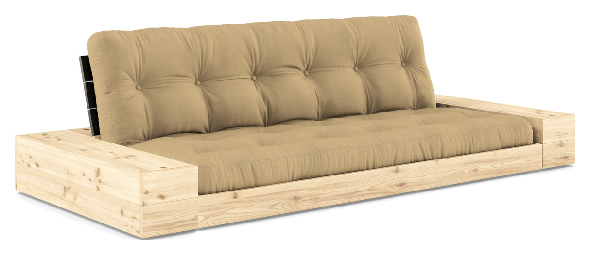 Base Sofa bed with Sideboxes, Wheat Beige/black