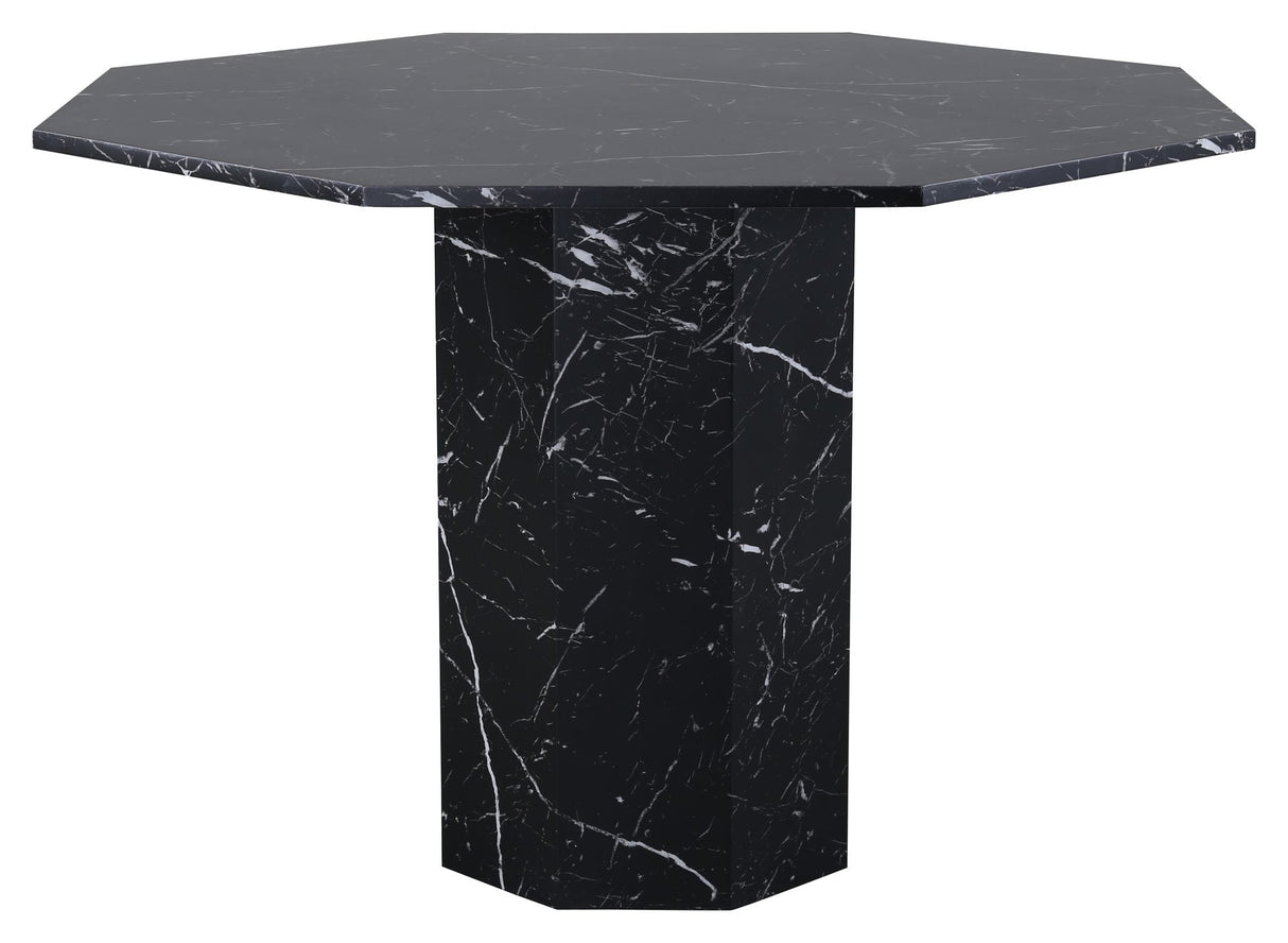 Marbs Dining table, Ø110, Black marble look