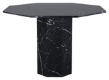 Marbs Dining table, Ø110, Black marble look