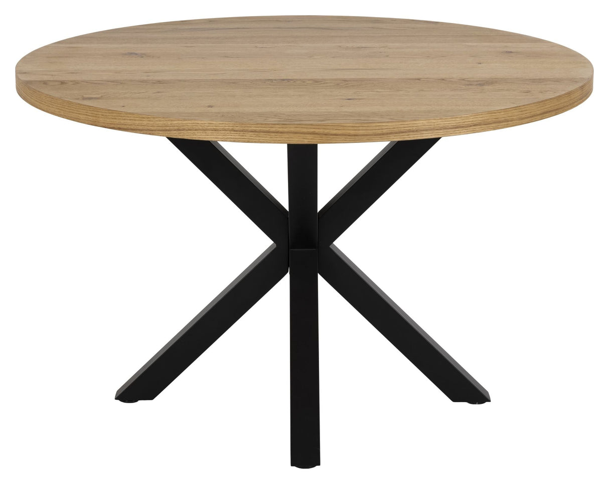 Azure Dining Table, Ø120, Wild veneer/Matte black