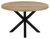 Azure Dining Table, Ø120, Wild veneer/Matte black