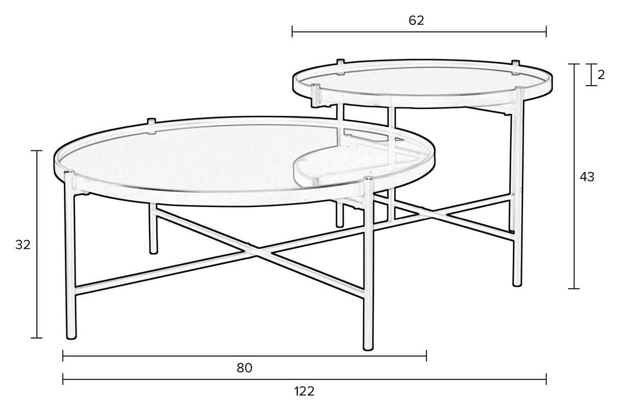 homii Li Coffee table, Ø80/Ø62, Black