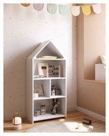 Celeste kids’ little house bookcase, White