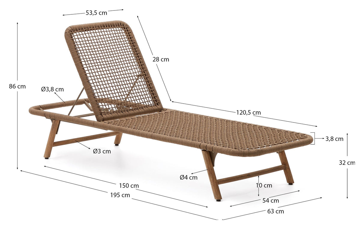 Dandara, lounge chair - oak/beige