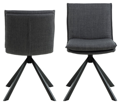 Flynn, dining chair - dark gray