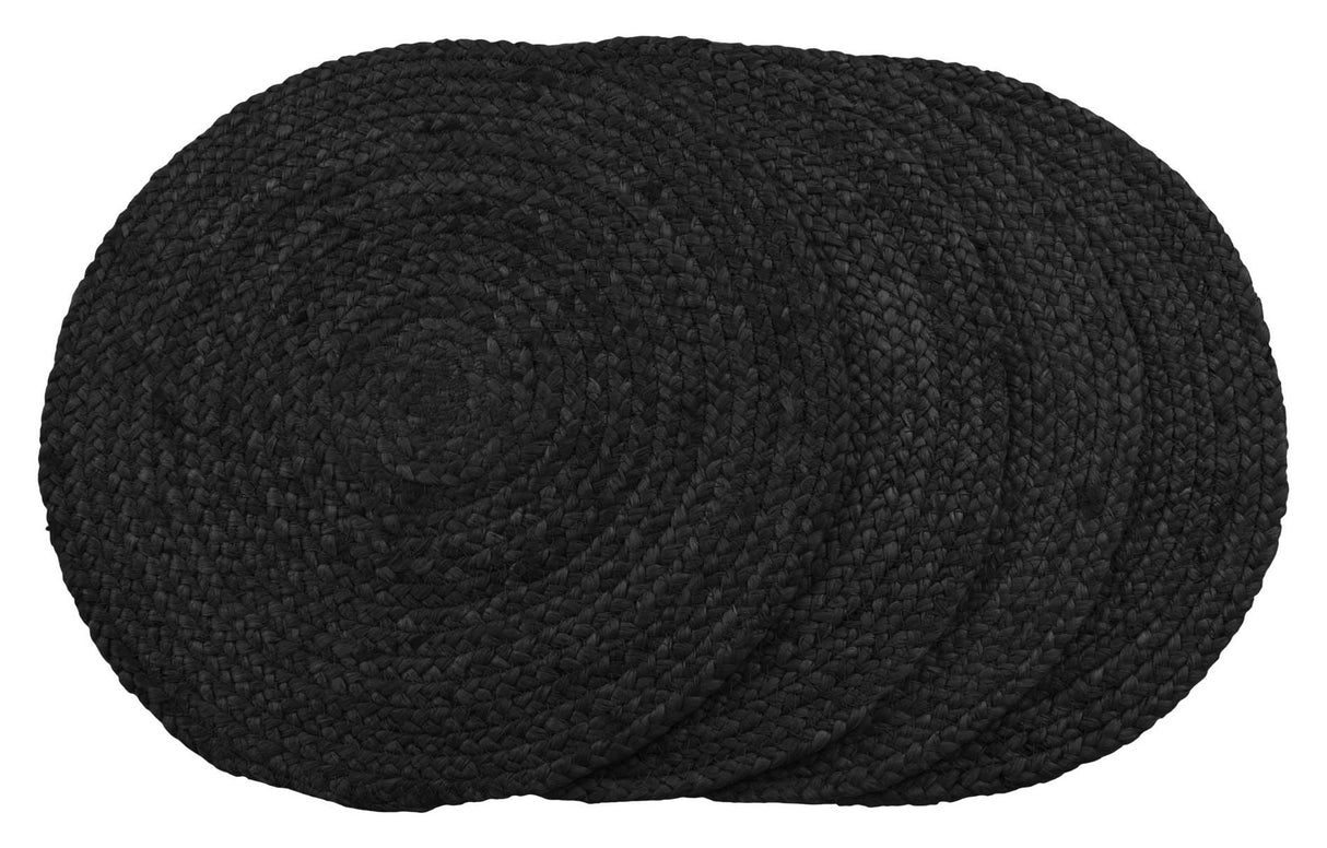 Bombay Cover napkin in braided jute Ø38 Set of 4, Dark gray