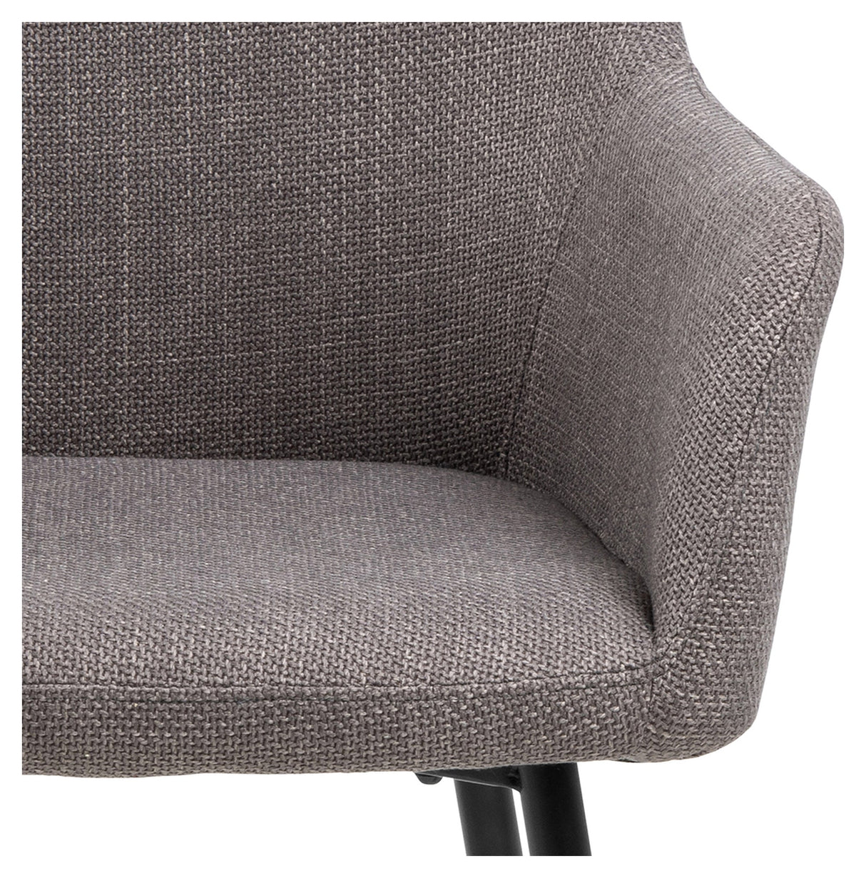 Lizzy, dining chair w/armrests - light gray/brown