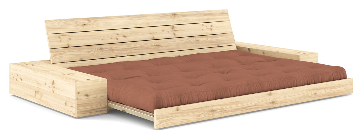 Base Sofa bed with Sideboxes, Clay Brown/nature