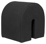 Curved Pouf, Black Leather