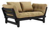 Beat Sofa bed, Black lacquered, Pine/Wheat beige