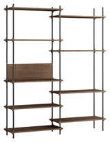 Shelving System, 2 bays, 9 shelves, H:200, Smoked Oak/Black