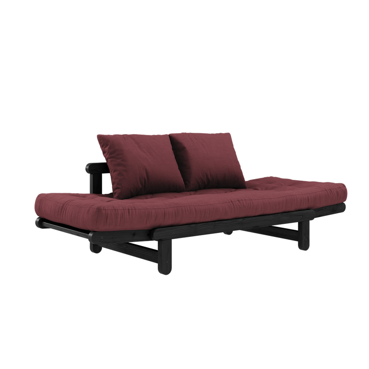 Beat, sofa bed, bordeux/black